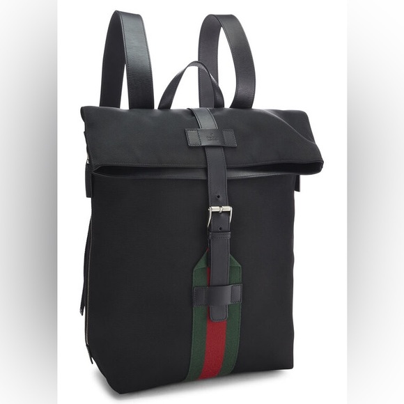 Gucci Techno Black Canvas Backpack - Picture 1 of 10
